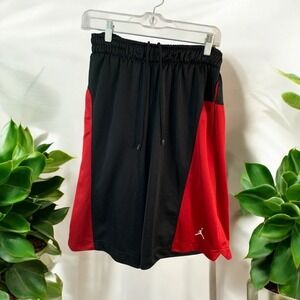 Jordan Athletic Shorts Basketball Training Gym‎ Black Red Size M